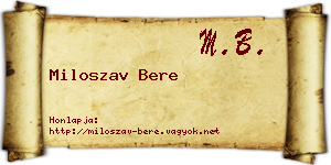 Miloszav Bere névjegykártya